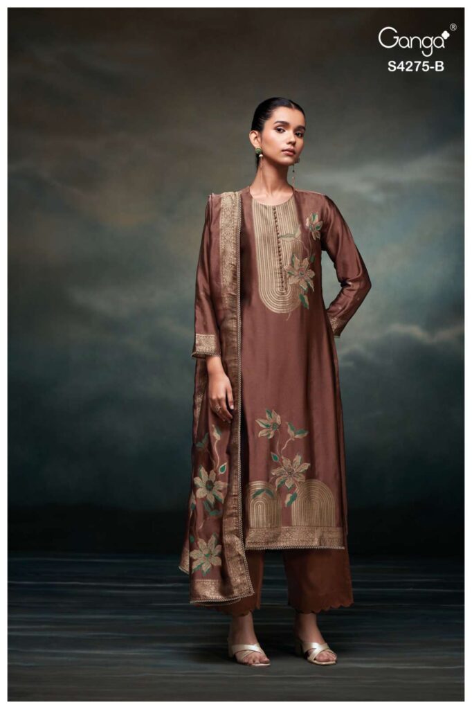 My Fashion Road Ganga Fashion Niraahi Exclusive Woven Silk Suit | S4275 – B