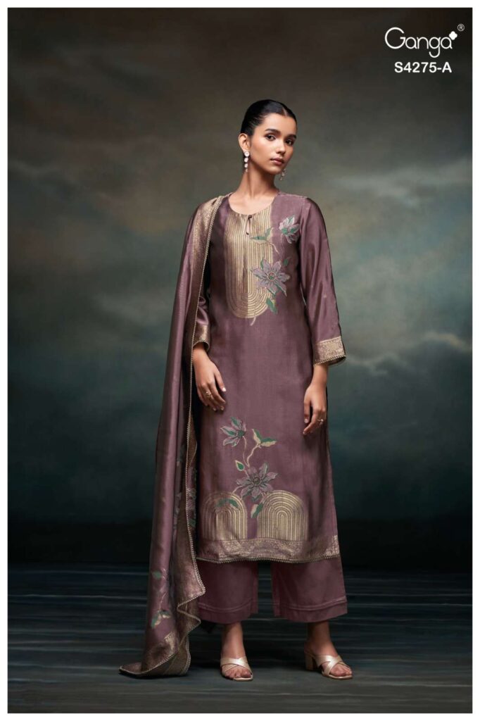 My Fashion Road Ganga Fashion Niraahi Exclusive Woven Silk Suit | S4275 – A