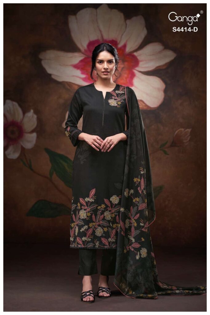 My Fashion Road Ganga Fashion Nirisha Pure Cotton Satin Ladies Dress | S4414 – D