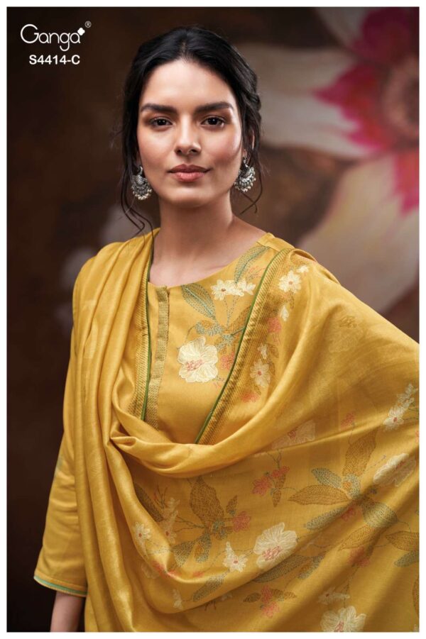 My Fashion Road Ganga Fashion Nirisha Pure Cotton Satin Ladies Dress | S4414-C