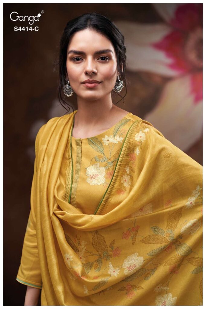 My Fashion Road Ganga Fashion Nirisha Pure Cotton Satin Ladies Dress | S4414-C