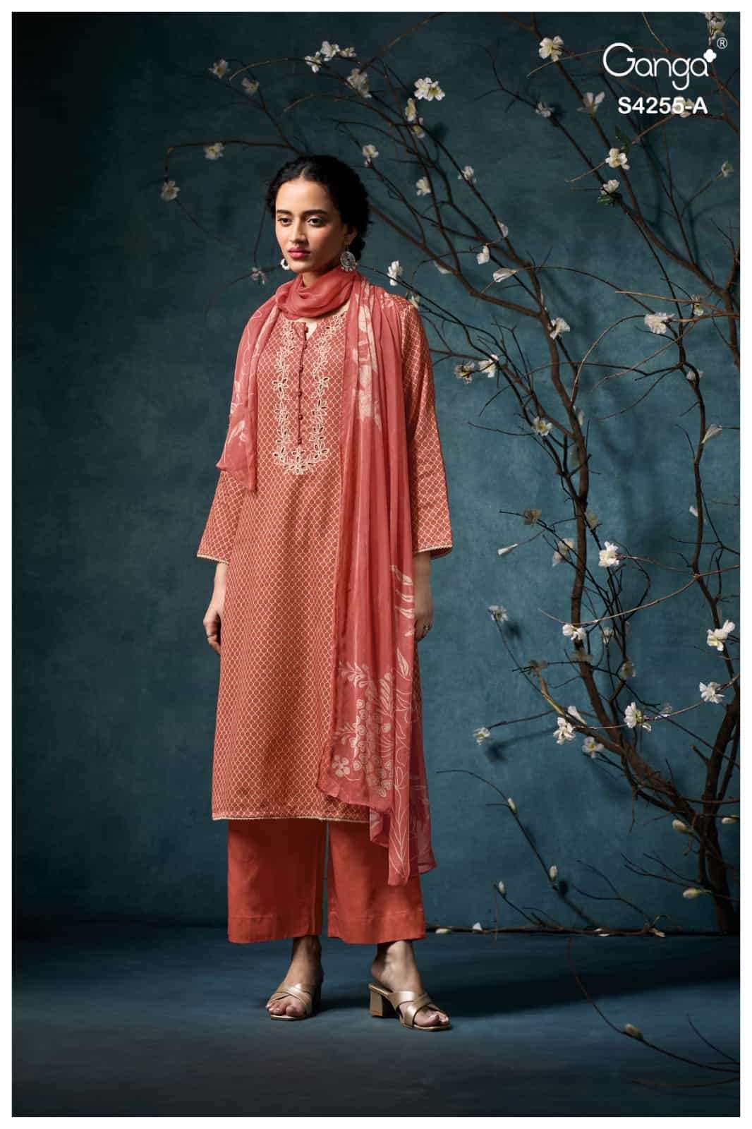 My Fashion Road Ganga Fashion Olesia Pure Cotton Satin Ladies Dress | S4255 – A My Fashion Road Ganga Fashion Olesia Pure Cotton Satin Ladies Dress | S4255 – A