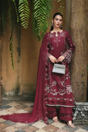 My Fashion Road Qalamkar Qline Lawn Collection 2026 | RP-12 GARNET