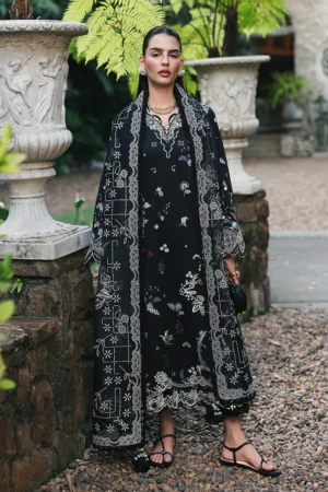 My Fashion Road Qalamkar Qline Lawn Collection 2026 | RP-07 OBSIDIAN