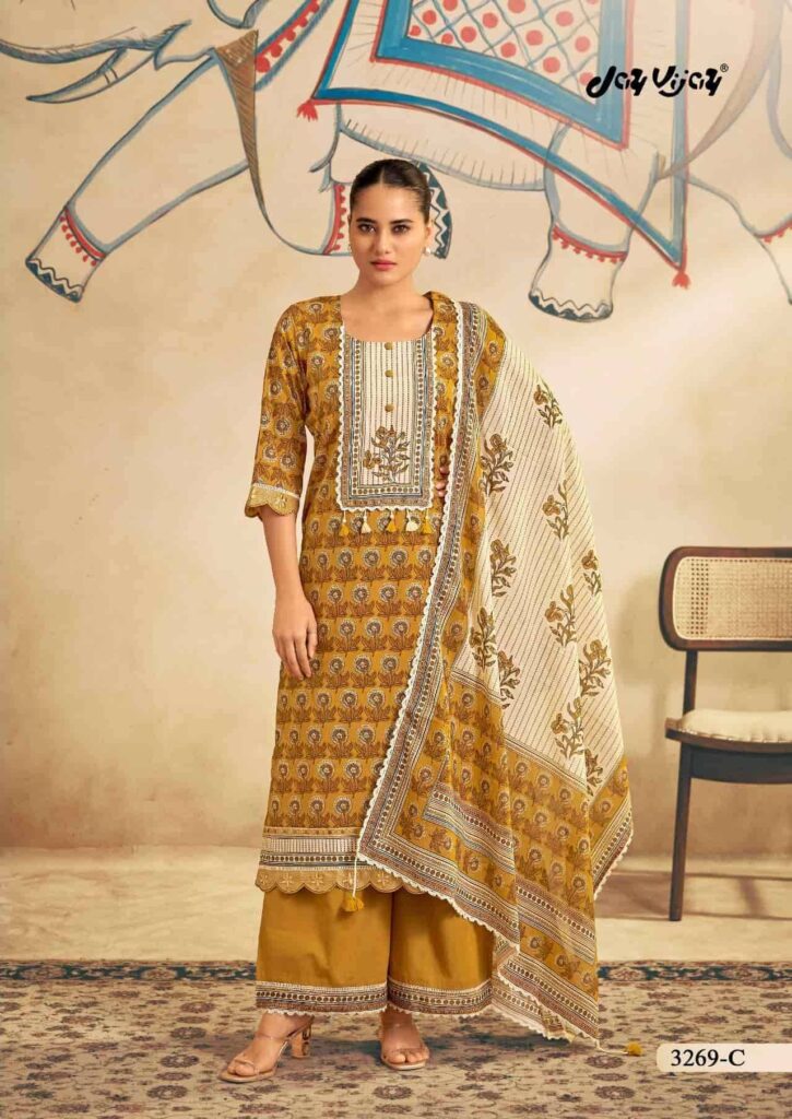 My Fashion Road Jay Vijay Gouri Premium Designs Cotton Dress | 3269 – C