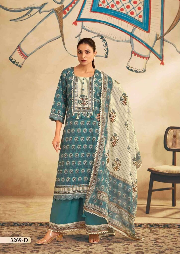 My Fashion Road Jay Vijay Gouri Premium Designs Cotton Dress | 3269 – D