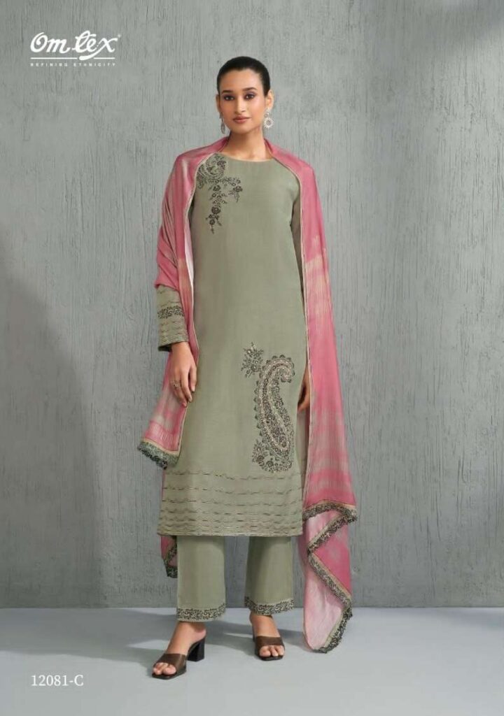 My Fashion Road Omtex Reya Pure Linen Jacquard Suit | 12081-A