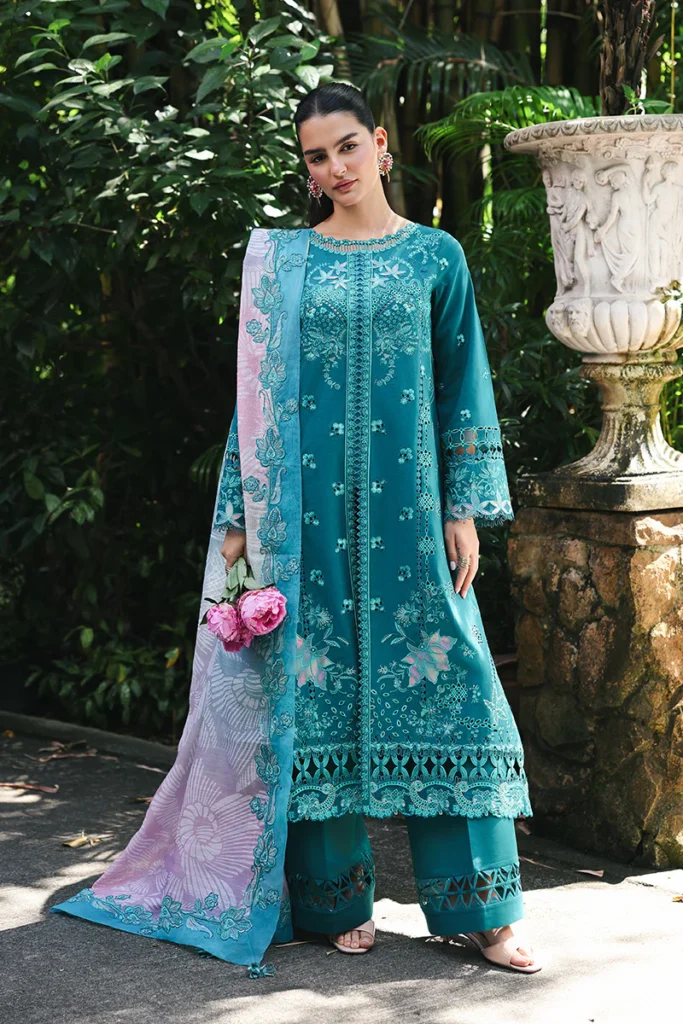 My Fashion Road Qalamkar Qline Lawn Collection 2026 | RP-03 SAPPHIRE