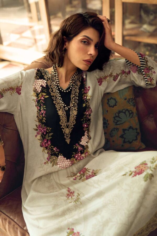 My Fashion Road Varsha Cloud White Exclusive Designs Muslin Suit | CW – 01