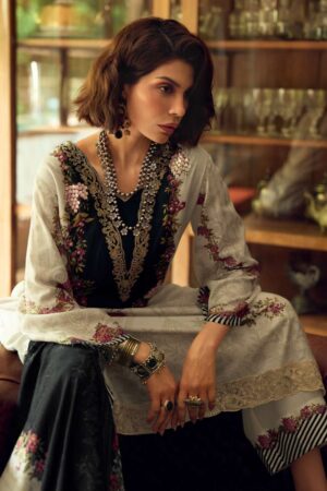 My Fashion Road Varsha Cloud White Exclusive Designs Muslin Suit | CW – 01