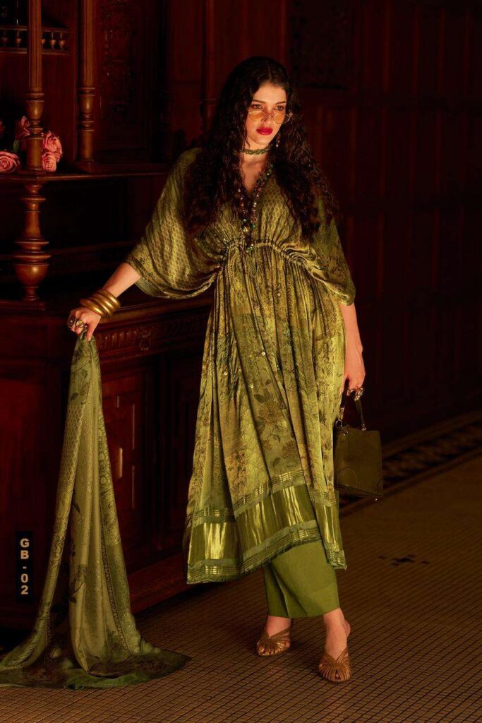 My Fashion Road Varsha Golden Berry Exclusive Style Gajji Silk Suit | GB – 02