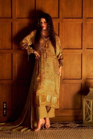 My Fashion Road Varsha Golden Berry Exclusive Style Gajji Silk Suit | GB – 01