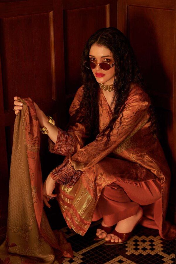 My Fashion Road Varsha Golden Berry Exclusive Style Gajji Silk Suit | GB – 03