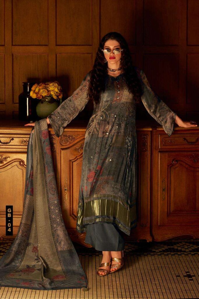 My Fashion Road Varsha Golden Berry Exclusive Style Gajji Silk Suit | GB – 04