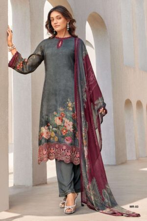 My Fashion Road Varsha Monarch Digital Printed Viscose Muslin Suit | MR – 03