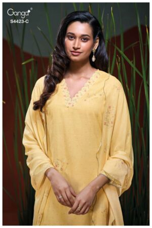 My Fashion Road Ganga Fashion Bethra Pure Mal Printed Fancy Ladies Dress | S4423 – C