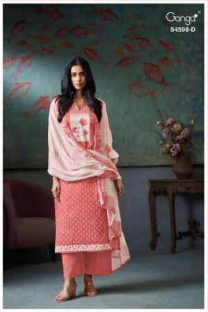 My Fashion Road Ganga Fashion Binal Premium Cotton Satin Suit | S4598 – D