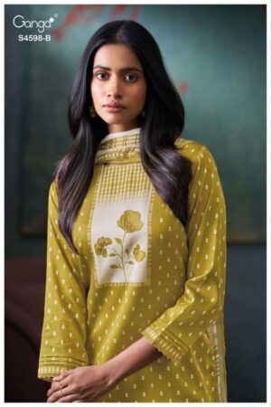 My Fashion Road Ganga Fashion Binal Premium Cotton Satin Suit | S4598 – B