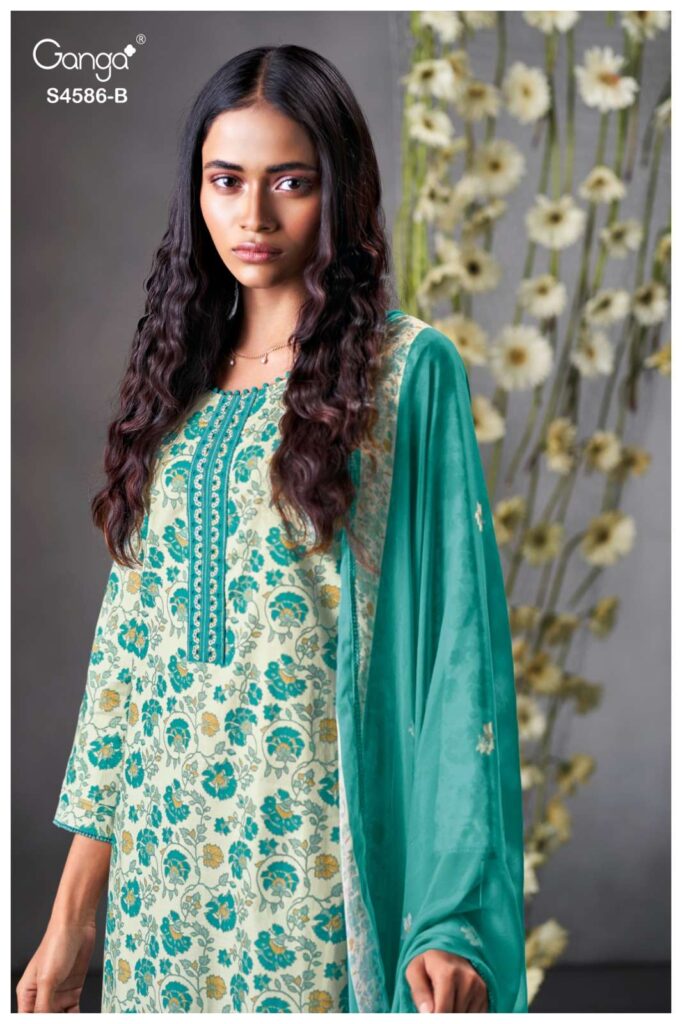 My Fashion Road Ganga Fashion Delyra Summer Wear Cotton Ganga Suit | S4586 – B