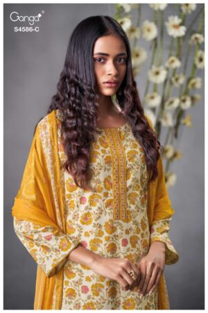 My Fashion Road Ganga Fashion Delyra Summer Wear Cotton Ganga Suit | S4586 – C