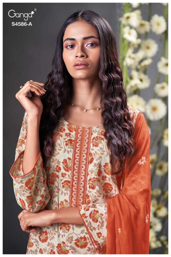 My Fashion Road Ganga Fashion Delyra Summer Wear Cotton Ganga Suit | S4586 – A