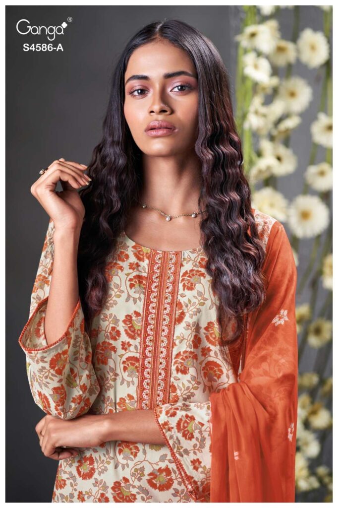 My Fashion Road Ganga Fashion Delyra Summer Wear Cotton Ganga Suit | S4586 – A
