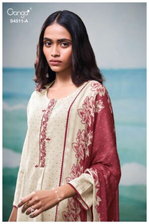 My Fashion Road Ganga Fashion Elysha Premium Cotton Linen Suit | S4511 – A