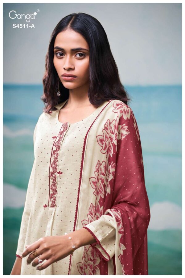 My Fashion Road Ganga Fashion Elysha Premium Cotton Linen Suit | S4511 – A