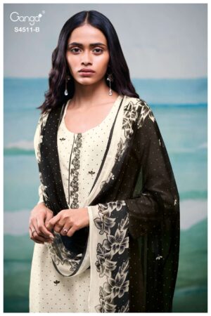 My Fashion Road Ganga Fashion Elysha Premium Cotton Linen Suit | S4511 – B