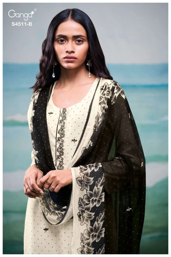 My Fashion Road Ganga Fashion Elysha Premium Cotton Linen Suit | S4511 – B