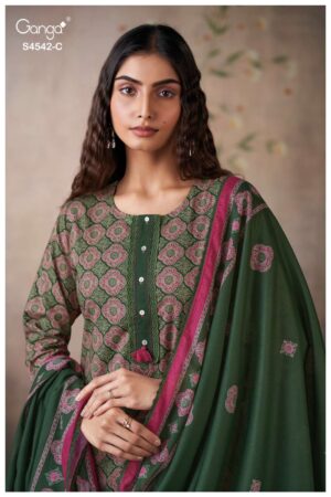 My Fashion Road Ganga Fashion Faeva Summer Wear Cotton Suit | S4542 – C