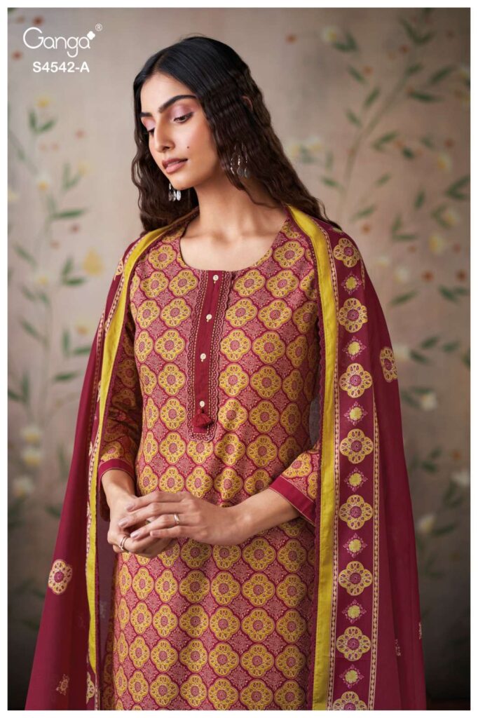 My Fashion Road Ganga Fashion Faeva Summer Wear Cotton Suit | S4542 – A