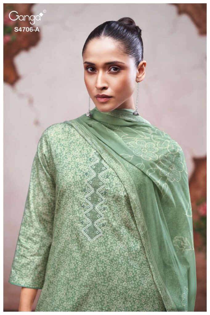 My Fashion Road Ganga Fashion Jixie Summer Wear Cotton Ladies Suit | S4706 – A