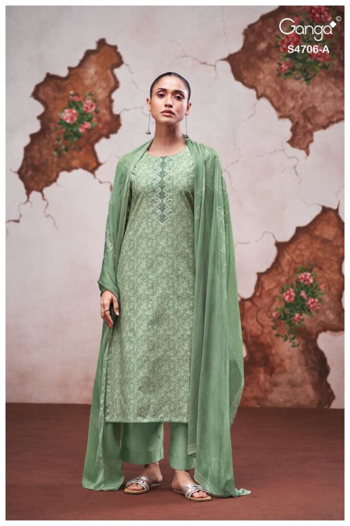 My Fashion Road Ganga Fashion Jixie Summer Wear Cotton Ladies Suit | S4706 – A