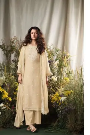 My Fashion Road Ganga Fashion Lehr Pure Linen Fancy Ladies Suit | C2324