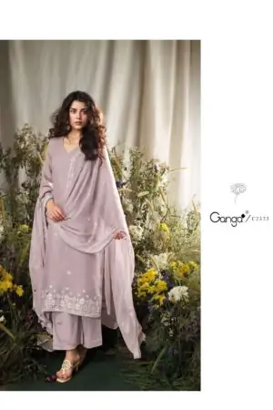 My Fashion Road Ganga Fashion Lehr Pure Linen Fancy Ladies Suit | C2323