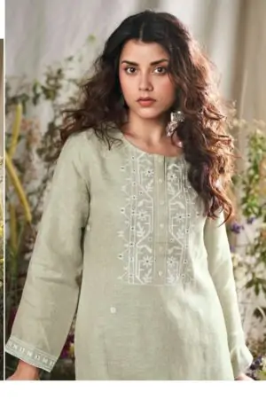 My Fashion Road Ganga Fashion Lehr Pure Linen Fancy Ladies Suit | C2326