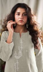 My Fashion Road Ganga Fashion Lehr Pure Linen Fancy Ladies Suit | C2327