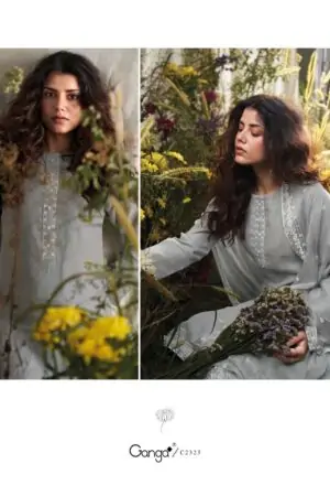My Fashion Road Ganga Fashion Lehr Pure Linen Fancy Ladies Suit | C2325