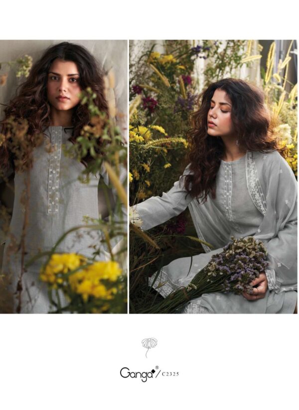 My Fashion Road Ganga Fashion Lehr Pure Linen Fancy Ladies Suit | C2325