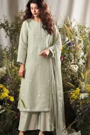 My Fashion Road Ganga Fashion Lehr Pure Linen Fancy Ladies Suit | C2326