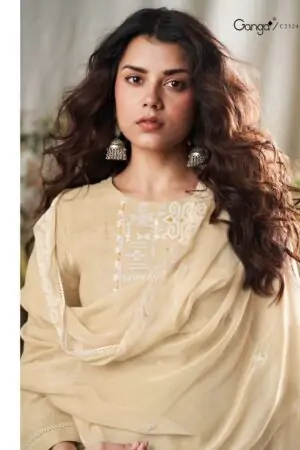 My Fashion Road Ganga Fashion Lehr Pure Linen Fancy Ladies Suit | C2324