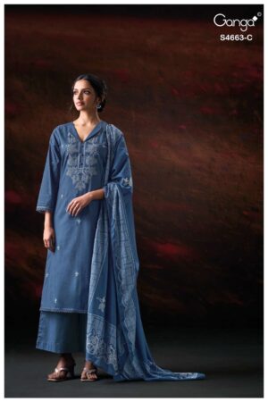 My Fashion Road Ganga Fashion Liyara Premium Wear Cotton Dress | S4663  – C
