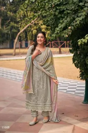 My Fashion Road Jay Vijay Aankh Micholi Fancy Chanderi Jacquard Designer Suit | 11005