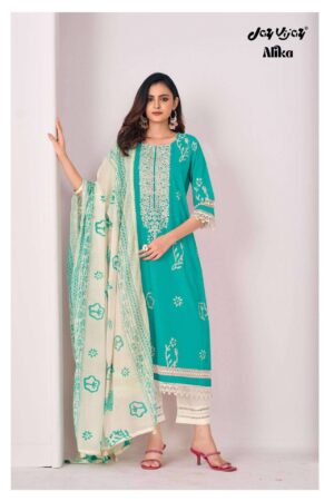 My Fashion Road Jay Vijay Alika Pure Cotton Premium Designs Suit | 3276 – B