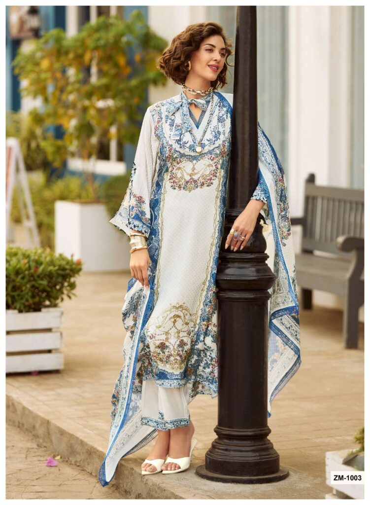 My Fashion Road Sanaz Zarmina Exclusive Designs Muslin Suit | ZM – 1003