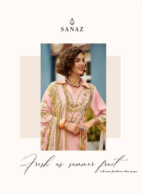 My Fashion Road Sanaz Zarmina Exclusive Designs Muslin Suit | ZM – 1001