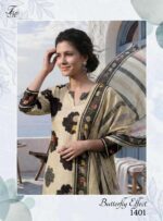 My Fashion Road T And M Designer Butterfly Effect Pure Linen Fancy Ladies Dress | 1418