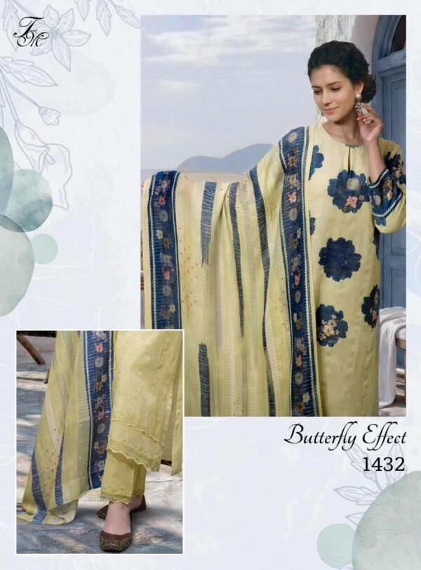 My Fashion Road T And M Designer Butterfly Effect Pure Linen Fancy Ladies Dress | 1432