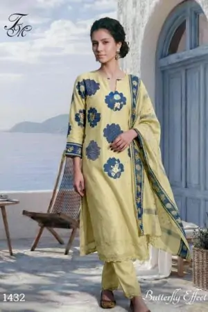 My Fashion Road T And M Designer Butterfly Effect Pure Linen Fancy Ladies Dress | 1432